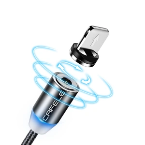 Cablu 3in1 cu 3 capete Magnetice, incarcare rapida, 120 cm - Negru - Img 2
