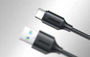 Cablu USB A la USB-C, pentru incarcare si transfer date, lungime 25 cm, 3A, 480 Mbps, negru - Img 2