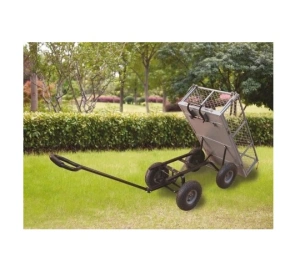 Carucior basculabil de curte,gradina,cadru metalic,roti pneumatice,sarcina maxima 200 kg - Gri - Img 5