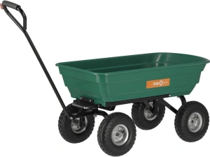 Carucior basculabil de curte, gradina, volum cuva 75l, cadru metalic si cuva din material rezistent, sarcina maxima 200 kg - Img 3