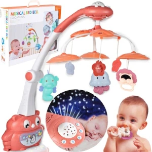 Carusel Interactiv Multifunctional bebelusi, 33 x 43 x 53 cm, lumini multicolore si sunete,Proiector cu animalute - Img 5