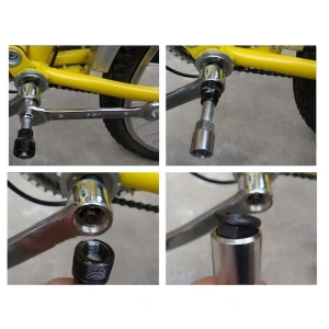 Cheie extractoare pentru pedale bicicleta, din otel, compatibil cheie 15, lungime 8.5 cm, patrata, negru/argintiu - Img 5