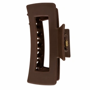 Clama de par maro inchis 10.3 x 5 cm, cleste robust din plastic rigid, fixare rapida pentru par lung, des si voluminos - Img 3