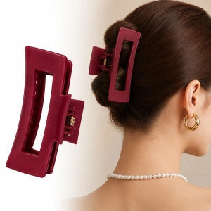 Clama par visinie 10.3 x 5 cm, cleste rezistent din plastic rigid, accesoriu pentru prinderea parului lung si des - Img 2