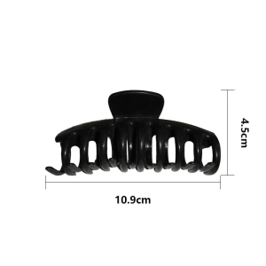 Cleste de par negru 10.9 x 4.5 cm, plastic rigid cu dinti curbati, accesoriu rezistent pentru fixarea parului lung si voluminos - Img 5