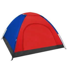 Cort camping cu plasa anti insecte,pentru 2-3 persoane,190x190x123 cm - Albastru/Rosu - Img 2