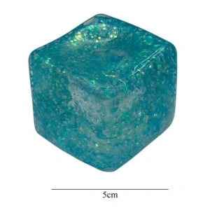 Cub antistres 5 x 5 x 5 cm, 140 g, cu sclipici, jucarie senzoriala - Img 8