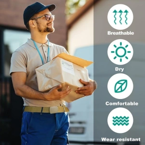 Curea barbati din nylon ajustabila, design fara gauri, catarama din plastic rezistent, 120 cm, bej deschis - stil simplu, confortabil si versatil - Img 3