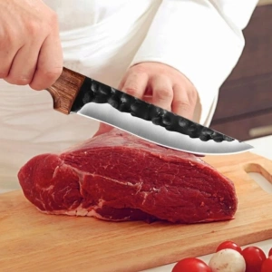 Cutit de bucatarie, 28 cm, otel inoxidabil, maner ergonomic, husa maro - Img 3