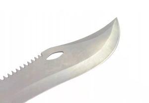 Cutit de vanatoare, tip maceta, maner ergonomic, 47 cm, husa inclusa, maro/argintiu - Img 4