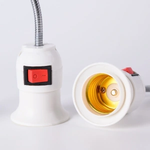 Dulie cu intrerupator si stecher, cu bec LED E27 5W, alb neutru 4500K, brat flexibil 20 cm, alb - Img 7