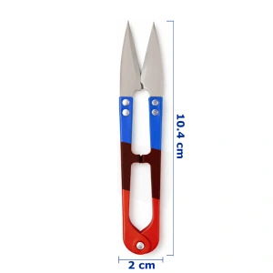 Foarfeca croitorie compacta albastra, 10.4 cm, lame otel inoxidabil, taiere precisa fire textile - Img 3