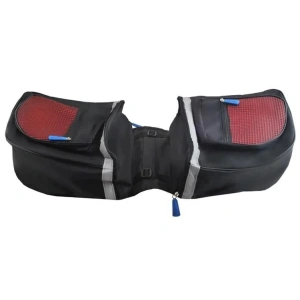 Geanta dubla pentru Bicicleta, cu montare pe portbagaj, negru, 4x compartimente - Img 8
