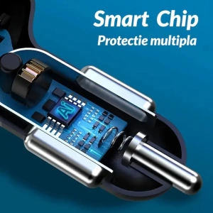 Incarcator auto, 6 porturi, 2 x Type C, 4 x USB, incarcare rapida, negru - Img 4