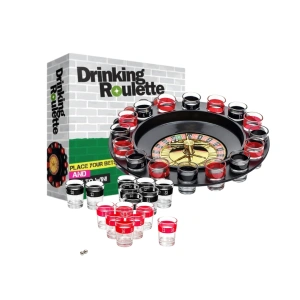 Joc de baut tip ruleta cu shot, 30cm, rosu/negru