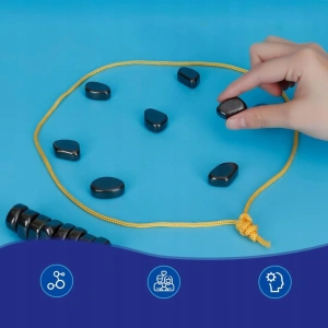Joc logic cu pietre magnetice, 30 piese, joc tactic de societate pentru 1-4 jucatori, provocare interactiva pentru copii si adulti - Img 5