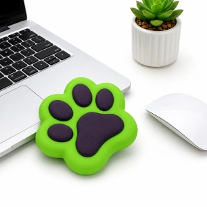 Jucarie antistres squishy, in forma de labuta de pisica, revenire lenta, pentru relaxare, 7.5 x 5.5 cm, verde/negru - Img 5