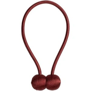 Kit 2 prinderi magnetice pentru perdele si draperii, snur decorativ impletit, 44 cm, rosu bordo - Img 6