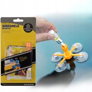 Kit complet de reparatie parbrize auto, 4 ventuze - Galben - Img 4