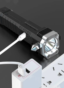Lanterna multifunctionala, magnetica, ciocan de siguranta, baterie reincarcabila, cablu de incarcare USB inclus - Img 8