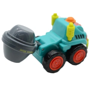Masina betoniera pentru copii, turcoaz cu gri antracit, 7.4 x 5.9 x 4 cm, vehicul de santier cu cuva mobila, roti functionale, ambalaj PVC - Img 4