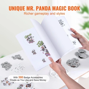 Masina de facut insigne, aparat 3 in 1 pentru insigne de 25, 32, 58 mm, kit 300 piese, ideal pentru proiecte DIY, evenimente si branding personalizat - Img 8