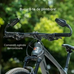 Oglinda retrovizoare pentru bicicleta, ajustabila, rotatie 360°, 11 x 6 cm, negru - Img 4