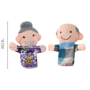 Papusi de deget familie, set 6 personaje textile, 8 x 8 cm, multicolor, pentru povesti si jocuri de rol - Img 4