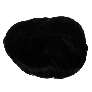 Peruca feminina lunga pentru costume si petreceri tematice, doua codite impletite, par sintetic negru, 55 cm - Img 7