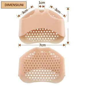 Protectii din silicon pentru picioare, previn durerile si bataturile, lavabile, reutilizabile, anti-alunecare, elastice, potrivite pentru orice incaltaminte, marime universala, crem - Img 7
