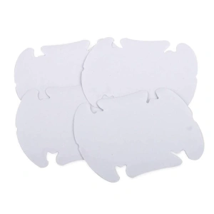 Protectii manere usi auto transparente 85 x 95 mm, set 4 folii autoadezive, folie protectie caroserie, universale, rezistente la zgarieturi