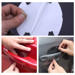 Protectii manere usi auto transparente 85 x 95 mm, set 4 folii autoadezive, folie protectie caroserie, universale, rezistente la zgarieturi - Img 11