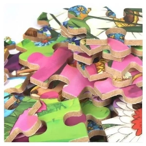 Puzzle 60 de Piese din Lemn in Cutie Metalica, Model Ratuste, Dezvoltare Abilitati Cognitive, 22.5x13.5 cm, Multicolor - Img 3