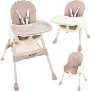 Scaun de masa Kruzzel multifunctional 3in1,greutate maxima 20 kg,varsta +6 luni - Roz