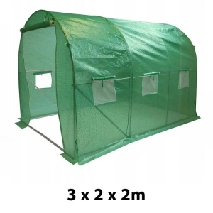 Sera tip tunel 3x2x2 m, cadru metalic, 6 ferestre