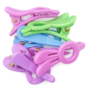 Set 18 elastice par 1.5 cm si 5 cleme 3 cm model iepuras, cutie organizator transparenta, multicolor - Img 8