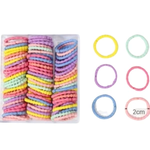 Set 2 cutii accesorii par cu elastic 2 cm, elastic spiralat, elastic subtire si 10 cleme flori multicolor - Img 11