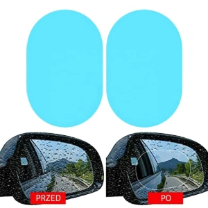 Set 2 folii protectie pentru oglinzi auto, autoadezive, anti-ceata, strat hidrofob, usor de instalat, compatibile universal, 13.5 x 9.5 cm - Img 5
