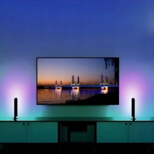 Set 2 lampi LED RGB, 12 culori, 4 moduri de iluminare, montare verticala sau orizontala, alimentare USB, telecomanda inclusa, 26.5 x 4.1 x 3.5 cm, negre - iluminare moderna, dinamica si personalizata - Img 5