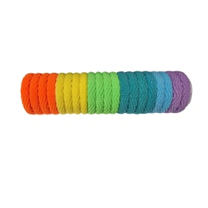 Set 20 elastice par textile 4.5 cm, culori portocaliu, galben, verde, turcoaz, albastru deschis, mov, cu cutie depozitare organizator - Img 3