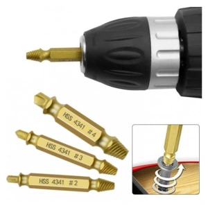 Set 6 burghie extractoare pentru suruburi rupte, 6 dimensiuni, cu cutie de depozitare, utilizare universala - Img 5