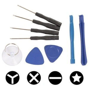 Set 9 instrumente pentru reparatii telefoane cu 4 surubelnite - Negru/Albastru - Img 2