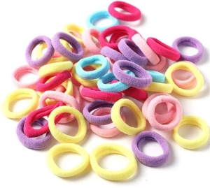 Set accesorii par 18 elastice 1.5 cm si 6 cleme 3 cm, colorate, cutie organizator transparenta - Img 6