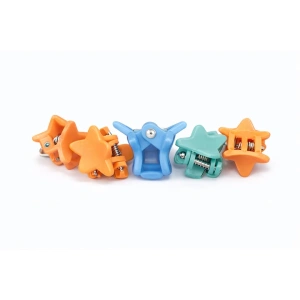 Set accesorii par 26 elastice, 20 elastice spiralate, 20 elastice 2 cm, 5 cleme steluta 0.8 cm, multicolor, cutie organizator - Img 6