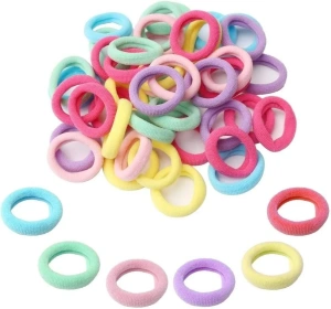 Set accesorii par colorate, 25 elastice 1,5 cm si 16 cleme inimioara 0,8 cm, organizator inclus - Img 4