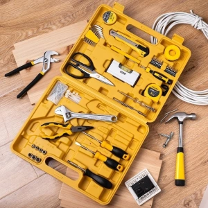 Set multifunctional, 48 piese, pentru uz casnic, cutie de depozitare inclusa, galben - Img 3