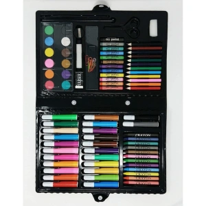 Set pictat si desen, 86 piese, gentuta depozitare tip valiza, 33.5 x 3.5 x 27 cm - complet, colorat si ideal pentru copii pasionati de arta - Img 2