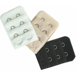 Set prelungire sutien, extensii cu 3 pozitii de prindere, 3 bucati, elastic, 5x3.2 cm, negru/crem/alb - solutie practica pentru marirea circumferintei sutienului