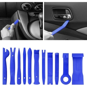 Set profesional 11 chei extractoare pentru demontarea tapiteriei auto si a radioului, material plastic rezistent, 11 piese, culoare albastra - Img 7