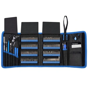 Set surubelnite de precizie 142 piese, 120 biti CR-V si 22 accesorii, magnetice, maner ergonomic, extensie flexibila, pentru telefoane, laptopuri si electronice - Img 1
